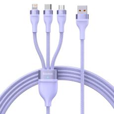 BASEUS BASEUS 1.2 m 100W 3in1 USB-C/Lightning/MicroUSB Lila - Teknikhallen.se