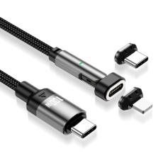 ENKAY ENKAY 1 m 3in1 USB-C - Lightning / USB-C Magnetisk Svart - Teknikhallen.se