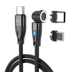 ENKAY ENKAY 1 m 2in1 PD 60W USB-C - Lightning/USB-C 360&deg; Magnetkabel - Teknikhallen.se