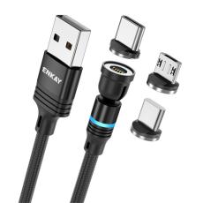 ENKAY ENKAY 1 m 3in1 USB-C / Lightning / MicroUSB 360&deg; Magnetkabel - Teknikhallen.se