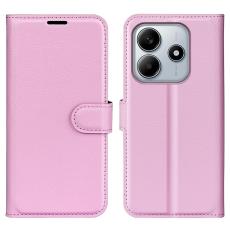  Xiaomi Redmi Note 14 5G Fodral Litchi L&auml;der Ljus Rosa - Teknikhallen.se