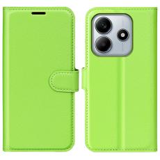  Xiaomi Redmi Note 14 5G Fodral Litchi L&auml;der Gr&ouml;n - Teknikhallen.se