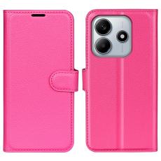  Xiaomi Redmi Note 14 5G Fodral Litchi L&auml;der Rosa - Teknikhallen.se