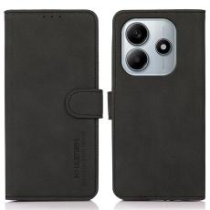 KHAZNEH KHAZNEH Xiaomi Redmi Note 14 4G Fodral Retro L&auml;der Svart - Teknikhallen.se