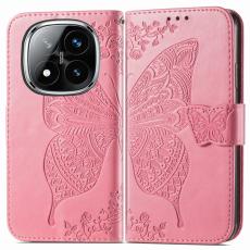  Xiaomi Redmi Note 14 Pro 5G Fodral L&auml;der Fj&auml;ril Tryck Rosa - Teknikhallen.se