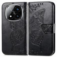  Xiaomi Redmi Note 14 Pro 5G Fodral L&auml;der Fj&auml;ril Tryck Svart - Teknikhallen.se