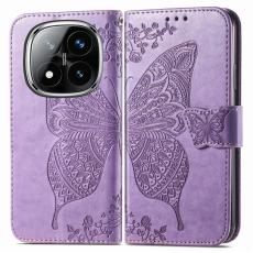  Xiaomi Redmi Note 14 Pro 5G Fodral L&auml;der Fj&auml;ril Tryck Lila - Teknikhallen.se