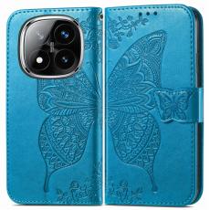  Xiaomi Redmi Note 14 Pro 5G Fodral L&auml;der Fj&auml;ril Tryck Bl&aring; - Teknikhallen.se