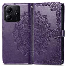  Xiaomi Redmi Note 14 5G Fodral L&auml;der Mandala Tryck M&ouml;rk Lila - Teknikhallen.se