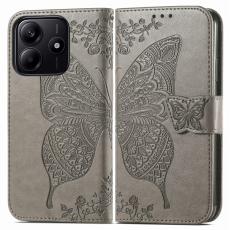  Xiaomi Redmi Note 14 5G Fodral L&auml;der Fj&auml;ril Tryck Gr&aring; - Teknikhallen.se