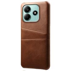  Xiaomi Redmi Note 14 5G Skal L&auml;derbelagt Med Kortfack Brun - Teknikhallen.se