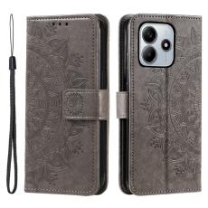  Xiaomi Redmi Note 14 5G Fodral Mandala L&auml;der Gr&aring; - Teknikhallen.se