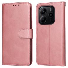  Xiaomi Redmi Note 14 4G Fodral L&auml;der Folio Ros&eacute;guld - Teknikhallen.se