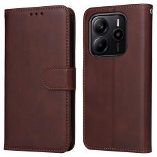  Xiaomi Redmi Note 14 4G Fodral L&auml;der Folio Brun - Teknikhallen.se