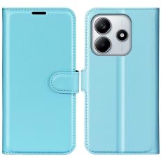  Xiaomi Redmi Note 14 4G Fodral Litchi L&auml;der Bl&aring; - Teknikhallen.se