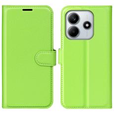  Xiaomi Redmi Note 14 4G Fodral Litchi L&auml;der Gr&ouml;n - Teknikhallen.se