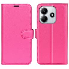  Xiaomi Redmi Note 14 4G Fodral Litchi L&auml;der Rosa - Teknikhallen.se
