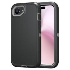  iPhone 17e / 16e Skal Extreme Shockproof Hybrid Svart/Gr&aring; - Teknikhallen.se