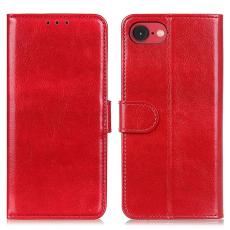  iPhone 17e / 16e Fodral Crazy Horse L&auml;der R&ouml;d - Teknikhallen.se