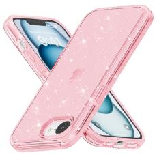  iPhone 17e / 16e Skal Glitter Shockproof Rosa - Teknikhallen.se