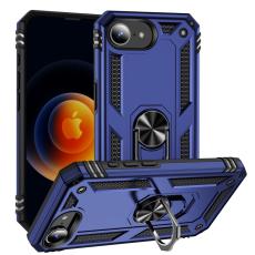 iPhone 17e / 16e Skal Shockproof Hybrid Ring Bl&aring; - Teknikhallen.se