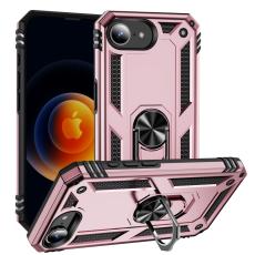  iPhone 17e / 16e Skal Shockproof Hybrid Ring Ros&eacute;guld - Teknikhallen.se