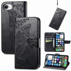  iPhone 17e / 16e Fodral Med Fj&auml;ril Tryck Svart - Teknikhallen.se