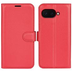  Google Pixel 9a Fodral Litchi L&auml;der R&ouml;d - Teknikhallen.se