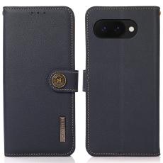KHAZNEH KHAZNEH Google Pixel 9a Fodral &Auml;kta L&auml;der Bl&aring; - Teknikhallen.se