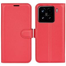 Xiaomi 15 Fodral Litchi L&auml;der R&ouml;d - Teknikhallen.se