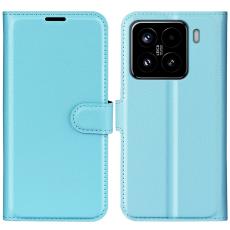  Xiaomi 15 Fodral Litchi L&auml;der Bl&aring; - Teknikhallen.se