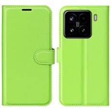  Xiaomi 15 Fodral Litchi L&auml;der Gr&ouml;n - Teknikhallen.se