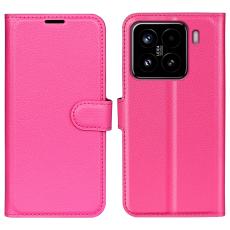  Xiaomi 15 Fodral Litchi L&auml;der Rosa - Teknikhallen.se