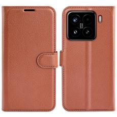  Xiaomi 15 Fodral Litchi L&auml;der Brun - Teknikhallen.se