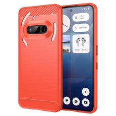 Nothing Phone 3a Skal Borstad St&aring;l Textur R&ouml;d - Teknikhallen.se