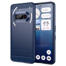  Nothing Phone 3a Skal Borstad St&aring;l Textur Bl&aring; - Teknikhallen.se