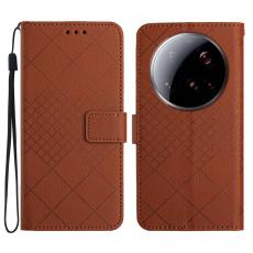  Xiaomi 15 Ultra Fodral L&auml;der Rhombus Brun - Teknikhallen.se