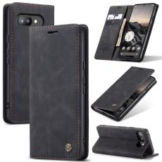 CASEME CASEME Google Pixel 9a Fodral Flip Retro L&auml;der Svart - Teknikhallen.se