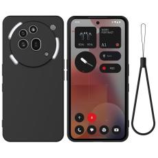  Nothing Phone 3a Pro Skal Liquid Silikon Med Strap Svart - Teknikhallen.se