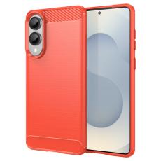  Samsung Galaxy S25 Edge Skal Borstad St&aring;l R&ouml;d - Teknikhallen.se