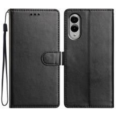  Samsung Galaxy S25 Edge Fodral L&auml;der Svart - Teknikhallen.se