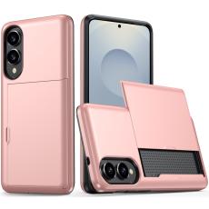  Samsung Galaxy S25 Edge Skal Hybrid Med Kortfack Ros&eacute;guld - Teknikhallen.se