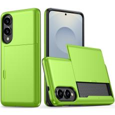  Samsung Galaxy S25 Edge Skal Hybrid Med Kortfack Gr&ouml;n - Teknikhallen.se