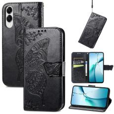  Samsung Galaxy S25 Edge Fodral Med Fj&auml;ril Tryck Svart - Teknikhallen.se