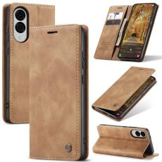 CASEME CASEME Samsung Galaxy S25 Edge Fodral Flip L&auml;der Brun - Teknikhallen.se