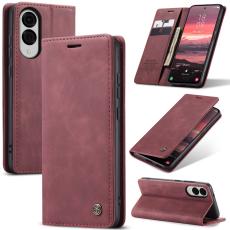CASEME CASEME Samsung Galaxy S25 Edge Fodral Flip L&auml;der R&ouml;d - Teknikhallen.se