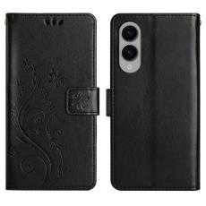  Samsung Galaxy S25 Edge Fodral Med Blommigt Tryck Svart - Teknikhallen.se