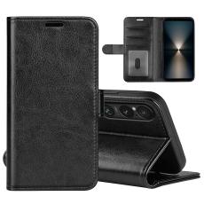  Sony Xperia 1 VII Fodral Crazy Horse L&auml;der Svart - Teknikhallen.se