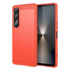  Sony Xperia 1 VII Skal Borstad St&aring;l Textur R&ouml;d - Teknikhallen.se