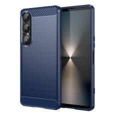  Sony Xperia 1 VII Skal Borstad St&aring;l Textur Bl&aring; - Teknikhallen.se